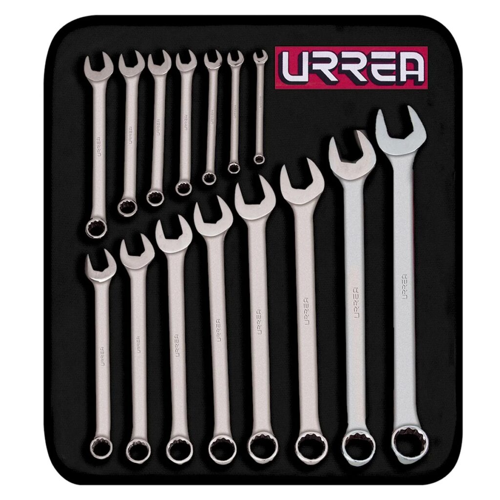 Juego de 15 llaves combinadas satinadas métricas Urrea 1200FMA