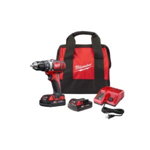 Kit de taladro atornillador compacto Milwaukee M18 de 1/2 pulgada con baterías compactas. 2606-22CT Milwaukee