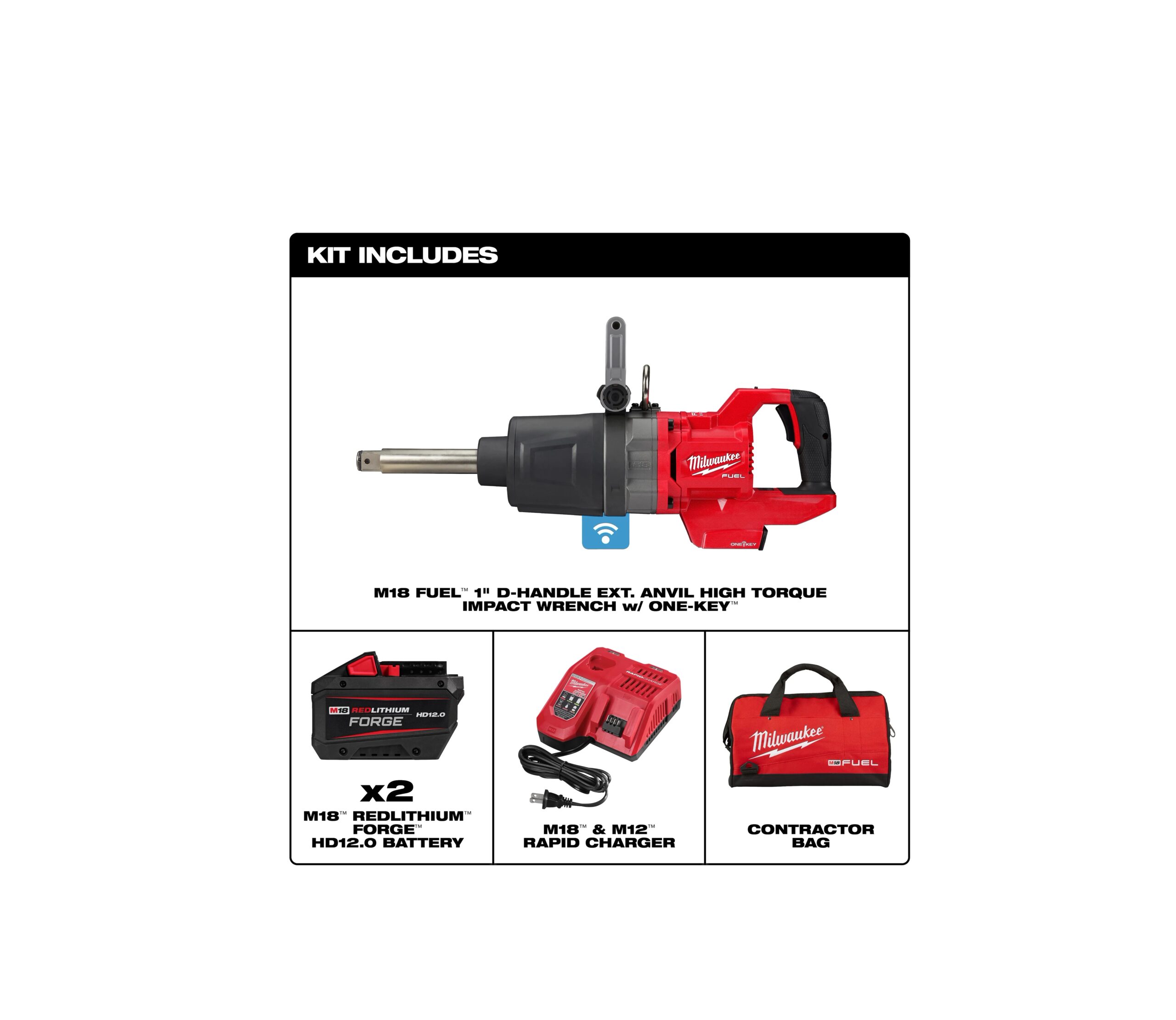 Llave de impacto de alto torque M18 FUEL™ de 1" con mango en D y yunque extendido, 2269-22HD Milwaukee - Image 2
