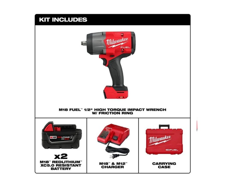 Llave de impacto de alto torque Milwaukee M18 FUEL de 1/2 pulgada con kit de anillo de fricción 2967-22 - Image 2