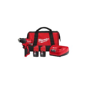 Kit de taladro/atornillador subcompacto sin escobillas Milwaukee M12 de 3/8 de pulgada 3401-22 Milwaukee