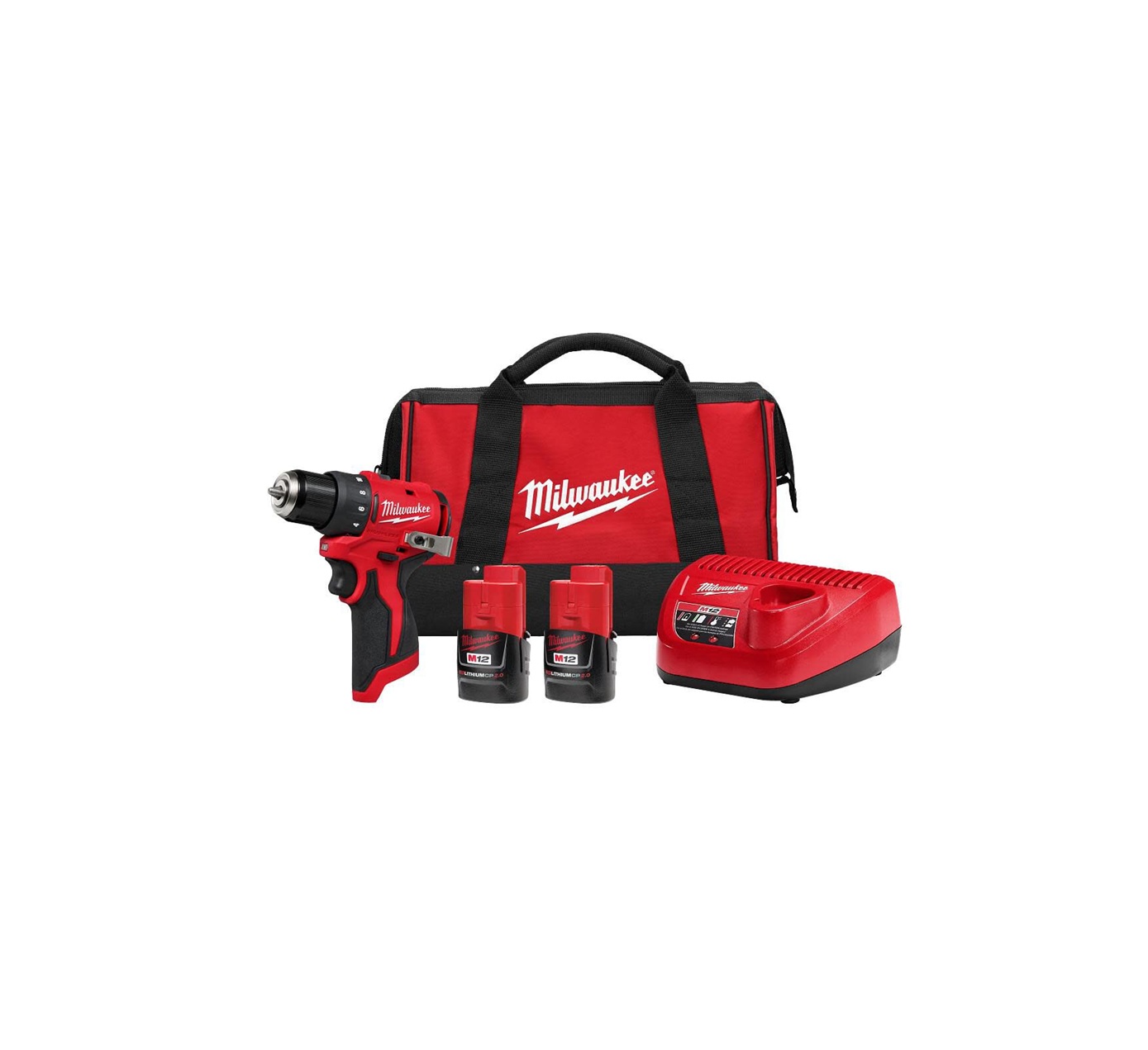 Kit de taladro/atornillador subcompacto sin escobillas Milwaukee M12 de 3/8 de pulgada 3401-22 Milwaukee