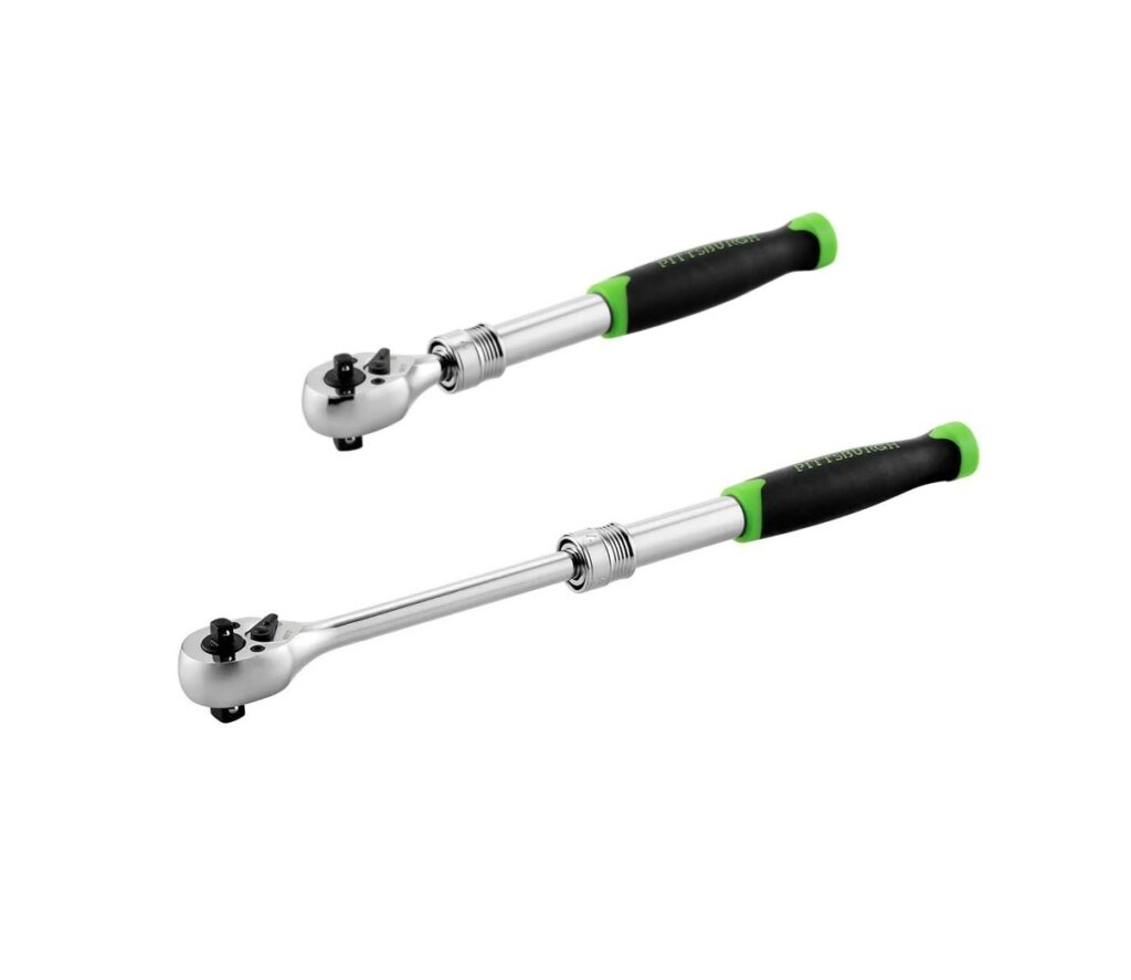 Matraca con extensible Pittsburgh 70149 de 1/4 pulg. y 3/8 pulg.
