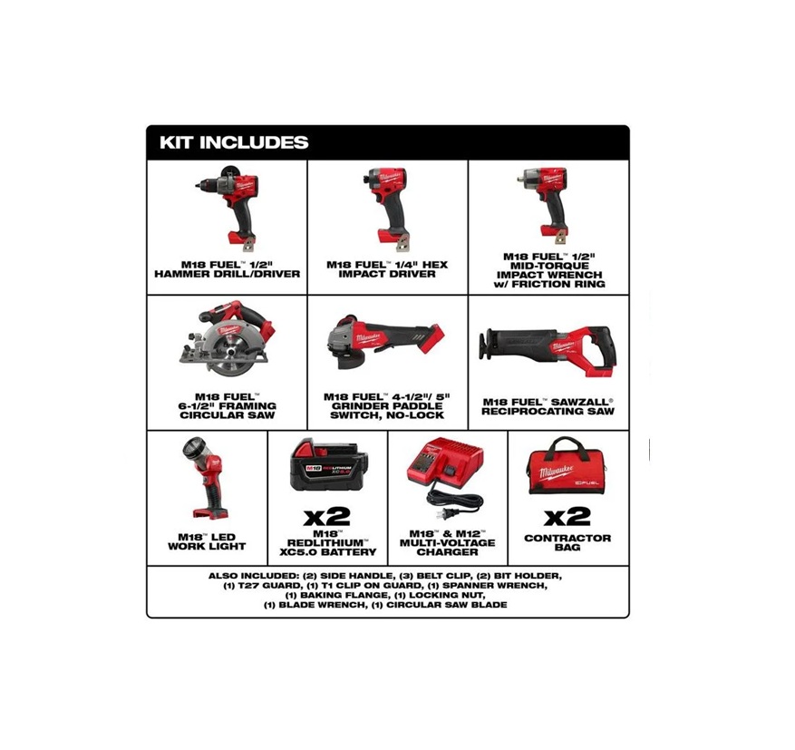 Kit de 7 herramientas Milwaukee M18 FUEL 3697-27 - Imagen 2