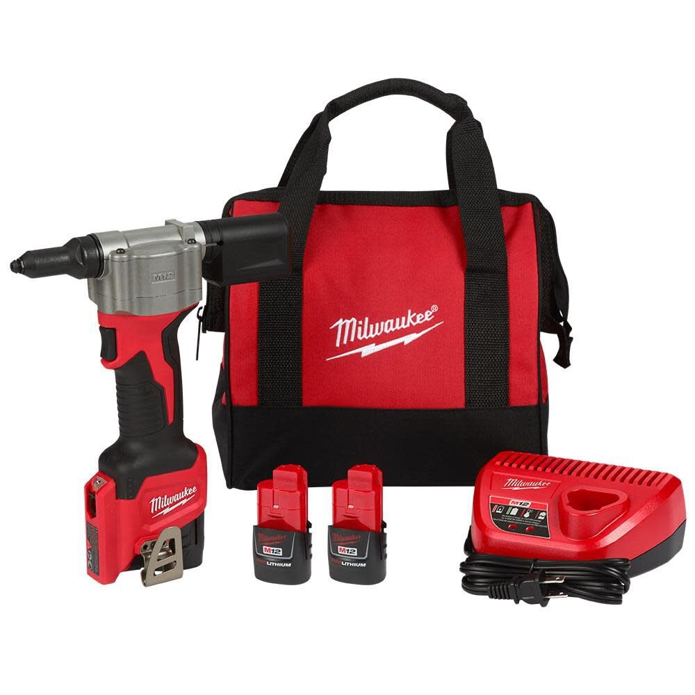 Remachadora inalámbrica Milwaukee M12 Kit 2550-22