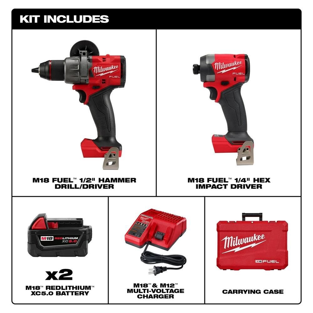 Kit combinado de 2 herramientas Milwaukee M18 FUEL 3697-22 - Imagen 2