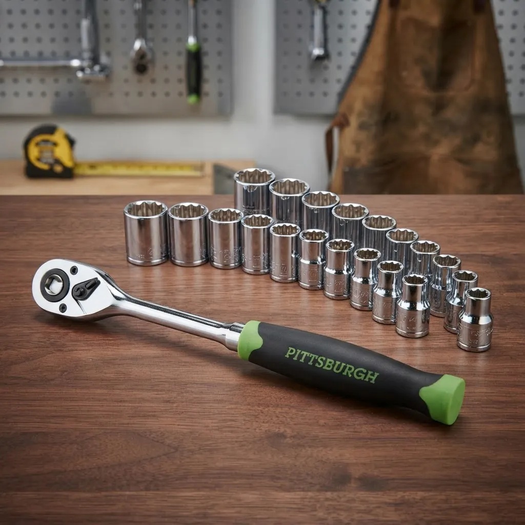 Juego de dados Pittsburgh 62304 de 1/2" 21 piezas con matraca de 1/2" - Imagen 4