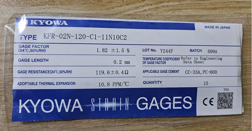 Galgas Extensométricas Uniaxiales Kyowa KFRB-02N-120-C1-11N10C2 Paquete con 10 piezas - Imagen 2