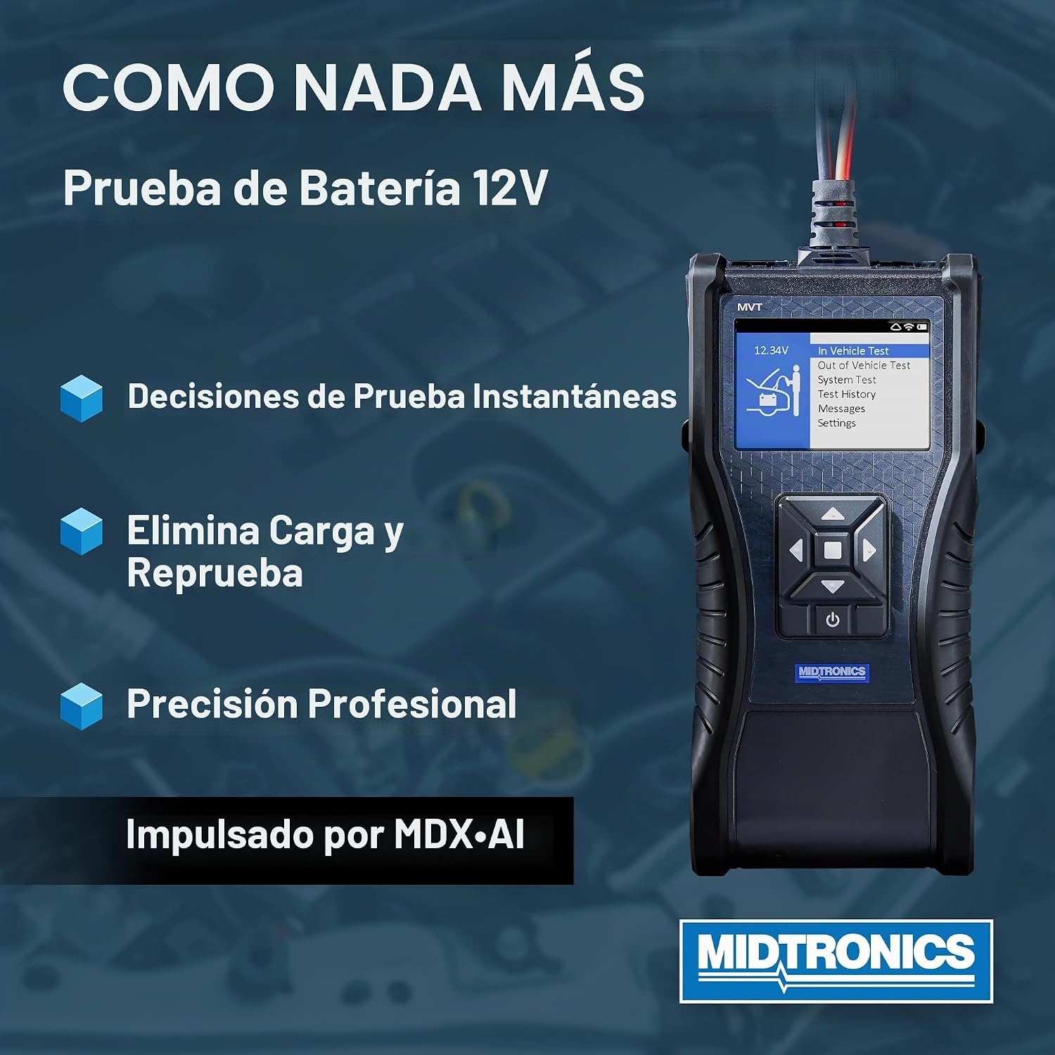 Probador de Batería Portátil Midtronics MVT-200P con impresora - Imagen 4