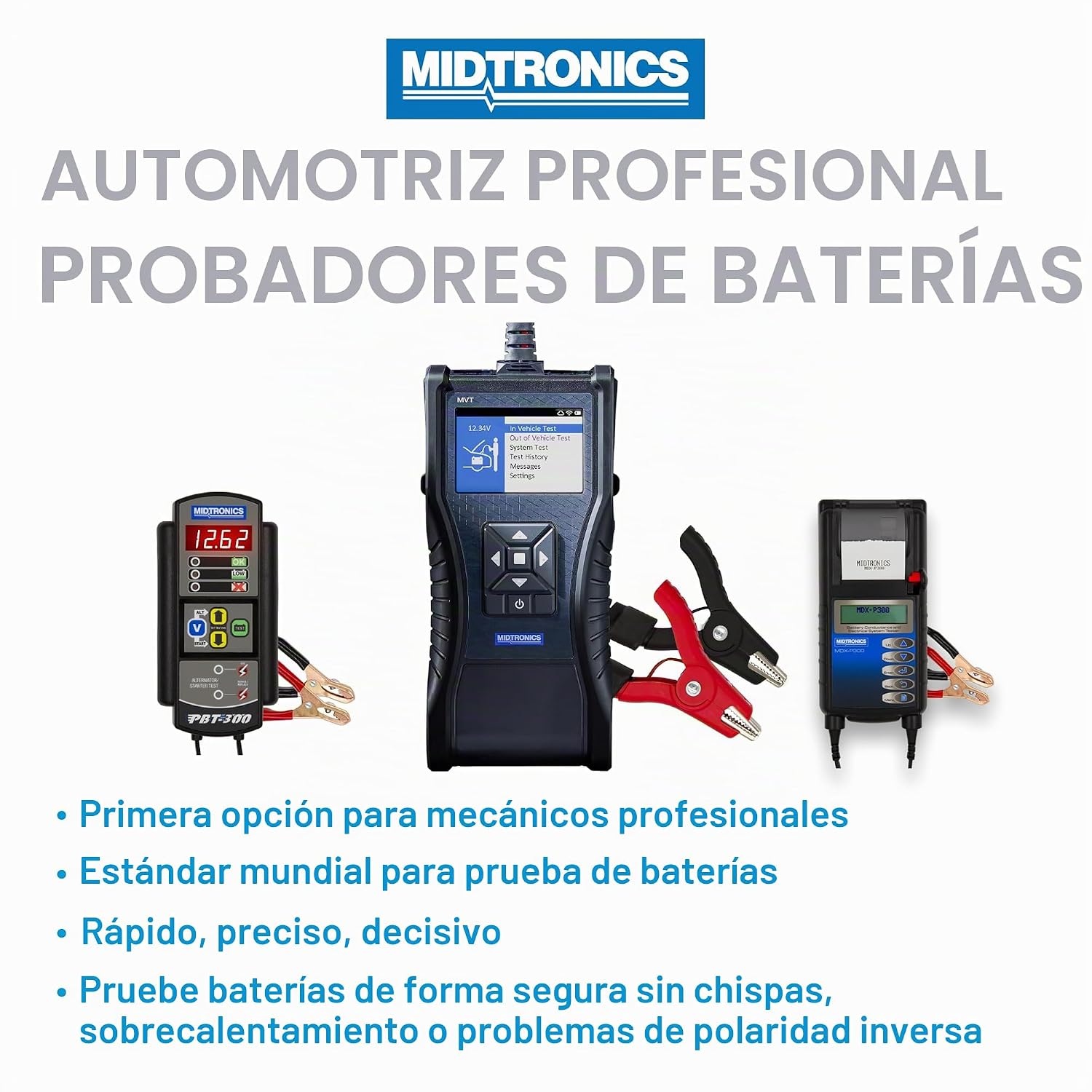 Probador de Batería Portátil Midtronics MVT-200P con impresora - Imagen 5