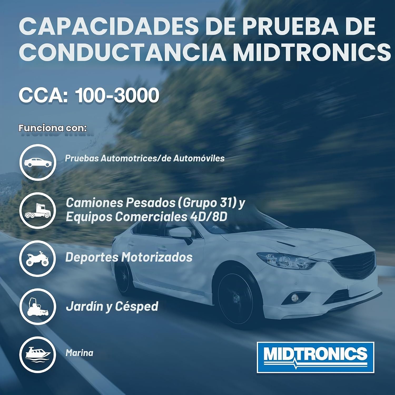 Probador de Batería Portátil Midtronics MVT-200P con impresora - Imagen 6