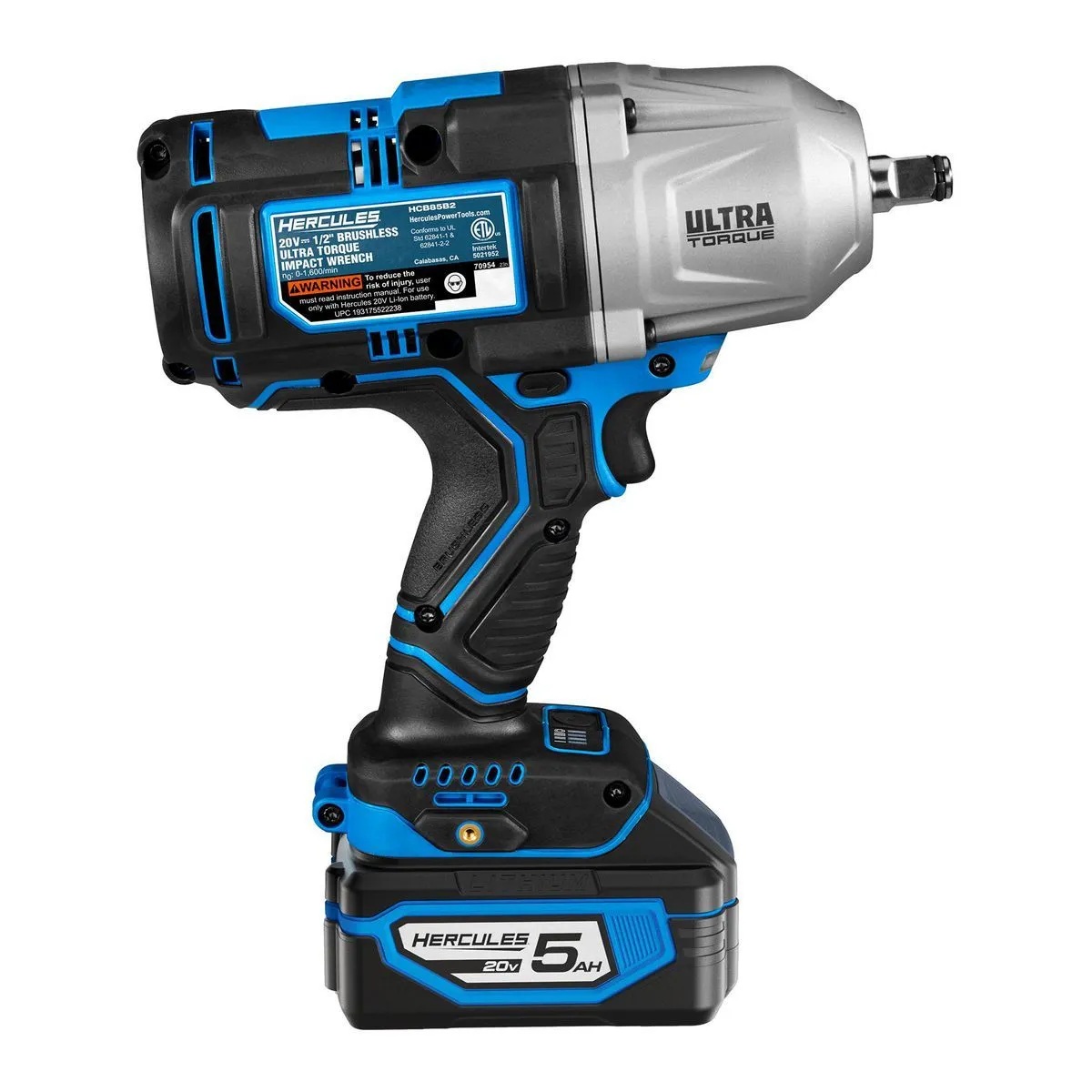 Kit de llave de impacto inalámbrica sin escobillas HERCULES de 20 V de 1/2" - Imagen 3